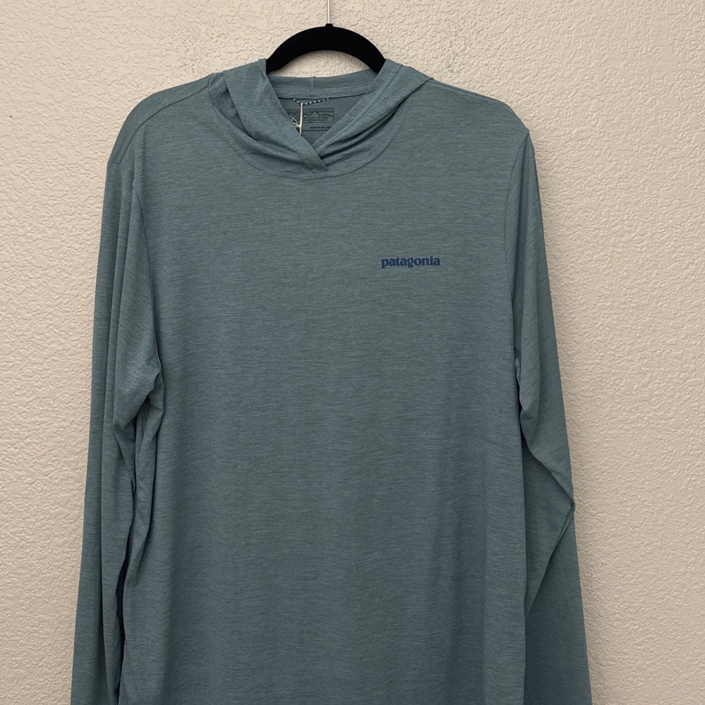 Patagonia Capilene Cool Daily Graphic Hoody Light Plume Grey Men's Large NWT - Picture 2 of 13